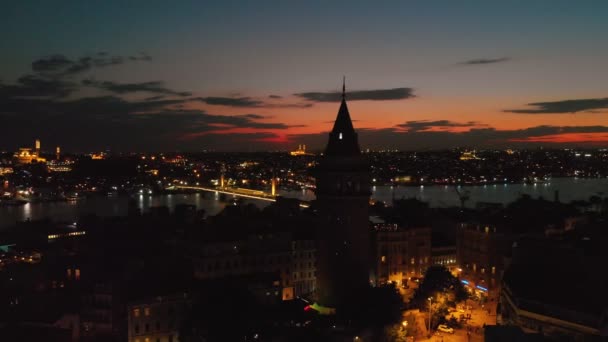 Galata Tower στην Κωνσταντινούπολη Τουρκία — Αρχείο Βίντεο