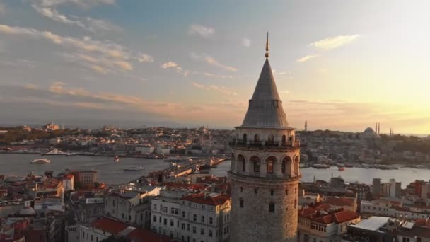 Galatatatornet i Istanbul Turkiet — Stockvideo