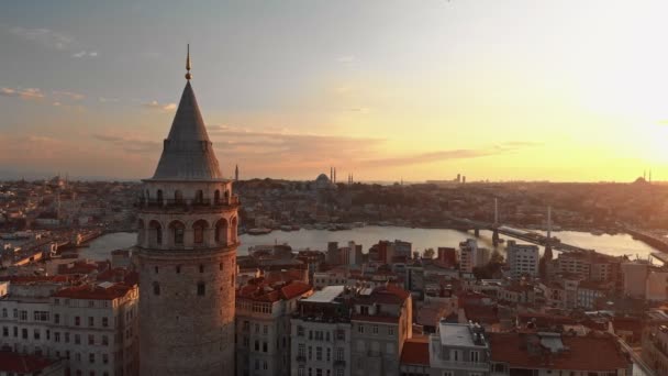 Galatatatornet i Istanbul Turkiet — Stockvideo