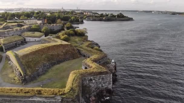 Suomenlinna岛要塞空中景观 — 图库视频影像