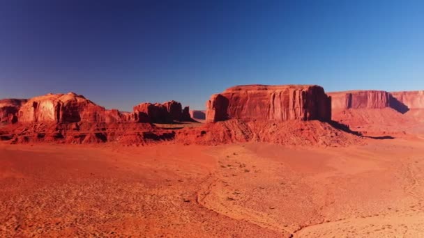 Monument valley rock formations in Navajo land — Stock Video