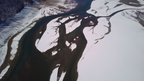 Kananaskis provinciaal park bevroren meer — Stockvideo