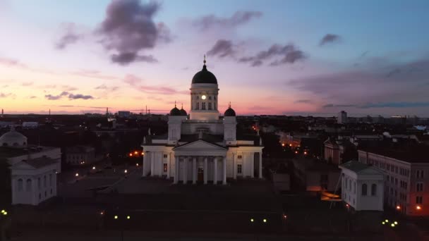 Uspenski-Kathedrale von Helsinki Luftaufnahme — Stockvideo