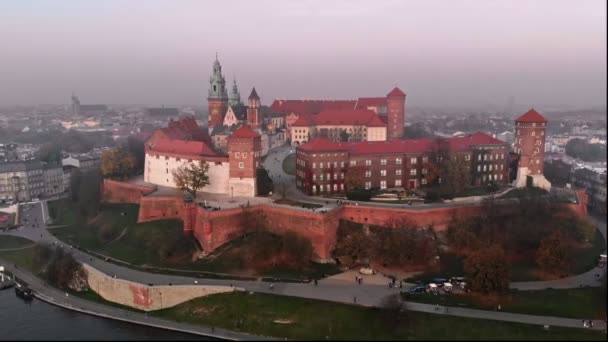 Krakow Polonya 'daki Wawel Kalesi — Stok video