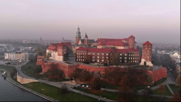 Wawel Castle στην Κρακοβία Πολωνία — Αρχείο Βίντεο