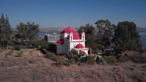 Iglesia de Cafarnaúm en Tiberíades Israel — Vídeos de Stock