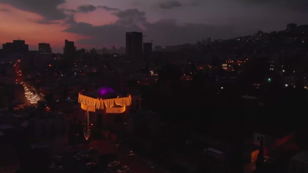 Decoratiuni de Craciun in Haifa Israel — Videoclip de stoc
