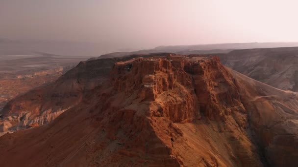 Zachód słońca na pustyni Masada Judean Israel — Wideo stockowe