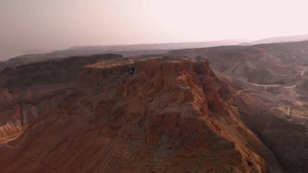 Sunset di Masada Yudean Desert Israel — Stok Video