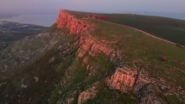 Mt. Galile Denizi 'nin yanındaki Arbel. — Stok video