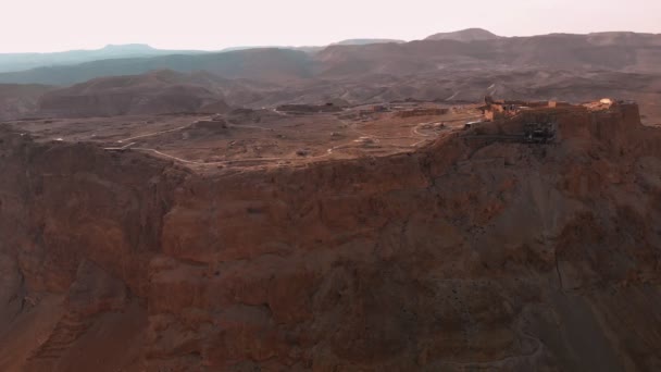 Pôr do sol no deserto da Judeia de Masada Israel — Vídeo de Stock