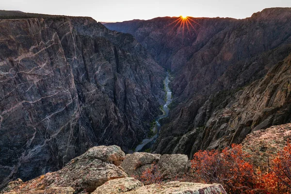 Černý kaňon národního parku gunnison — Stock fotografie