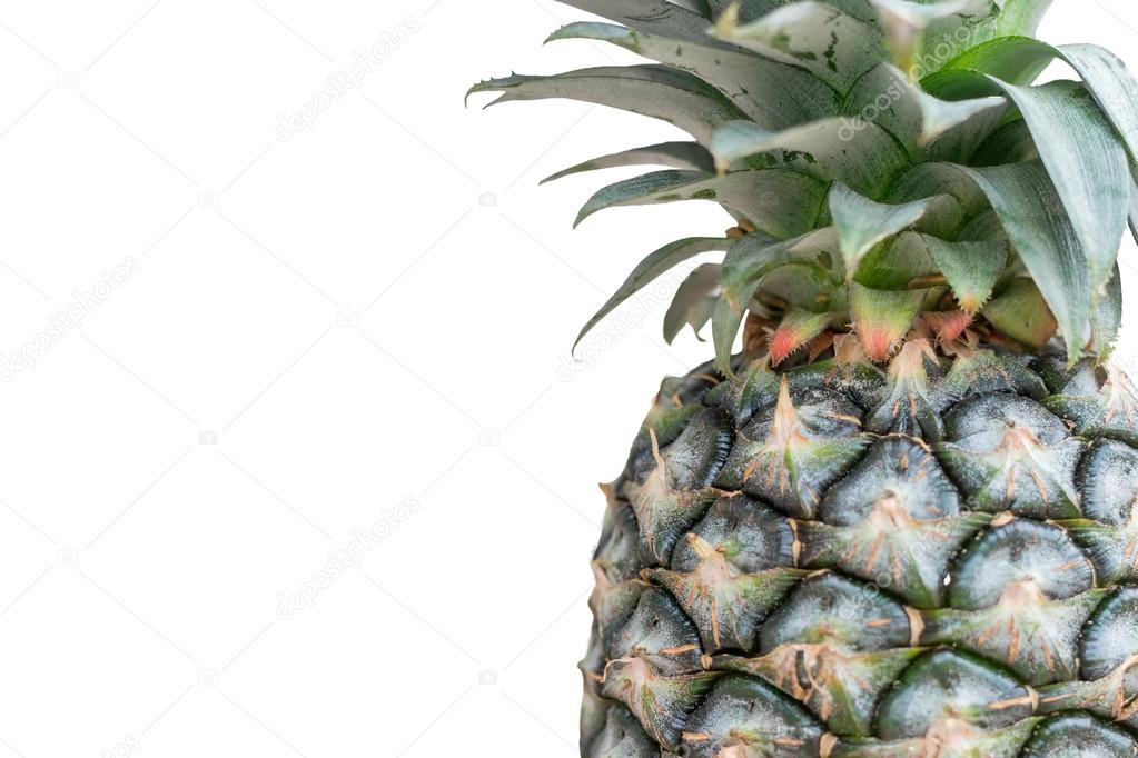 Closeup of Pineapple isolated on white background