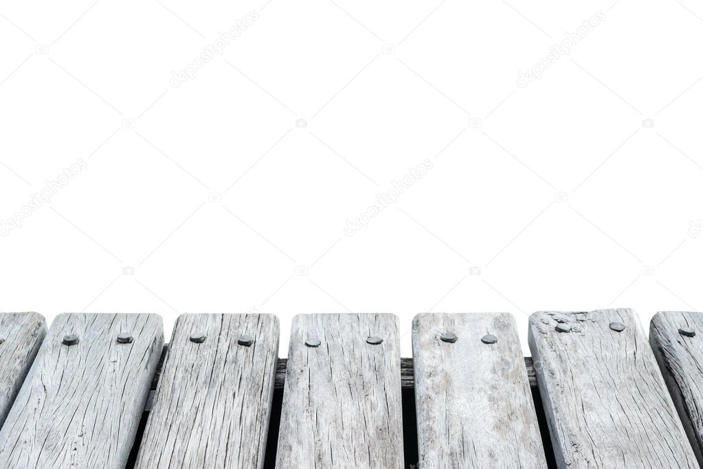 old wood floor with white background
