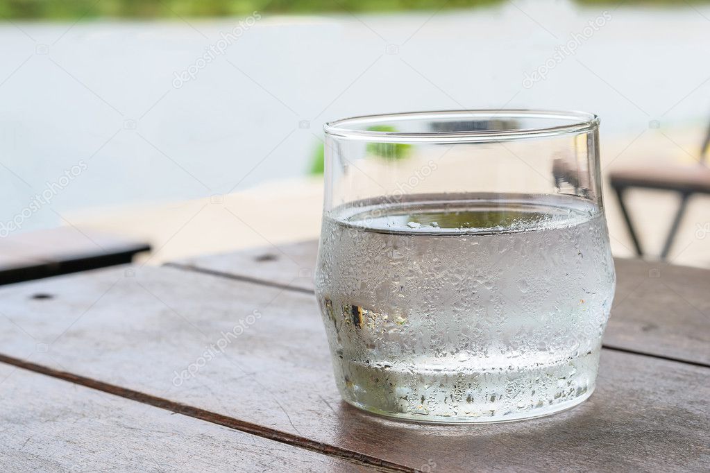 Glass of water on the table at restaurant