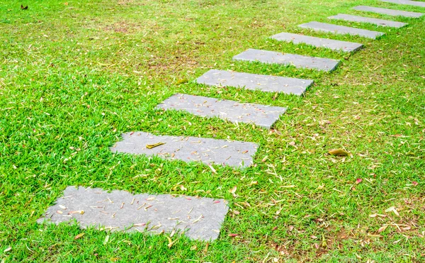 Kamenný chodník v zahradě — Stock fotografie