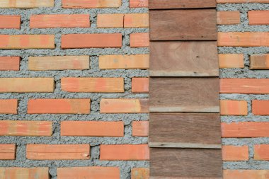 ahşap ve tuğla duvar doku