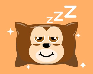 Çizim vektörü çizgi film karakteri maymun desenli yastık. Şirin maymun deseni çocuk yastıkları için mükemmel.