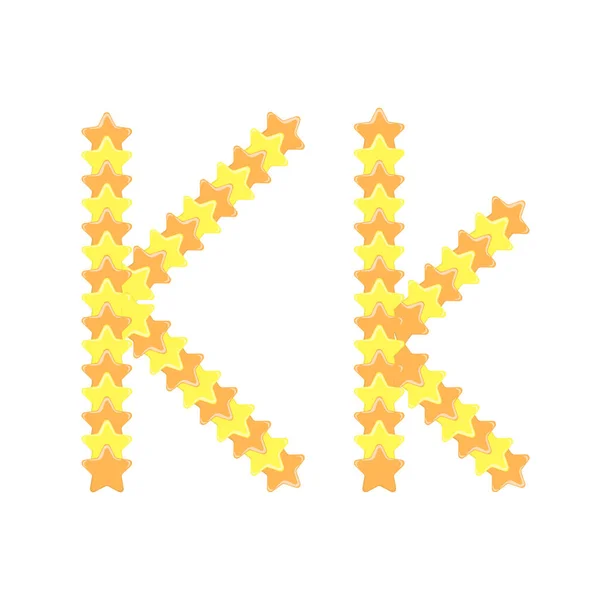 Vektor Tecknad Alfabetet Bokstav Form Stjärna Tecknad Klotter Kawaii Stil — Stock vektor