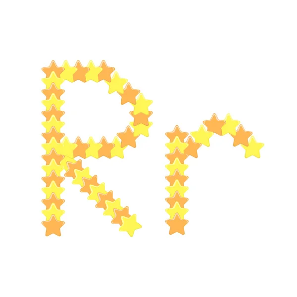 Διάνυσμα Κινουμένων Σχεδίων Του Γράμματος Αλφάβητο Σχήμα Αστεριού Κινούμενα Σχέδια — Διανυσματικό Αρχείο