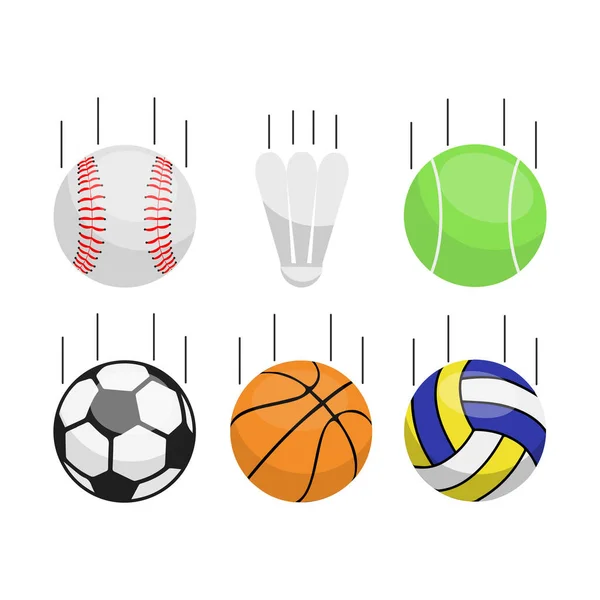 Illustratie Vector Cartoon Van Verschillende Soorten Ballen Sport Geschikt Voor — Stockvector