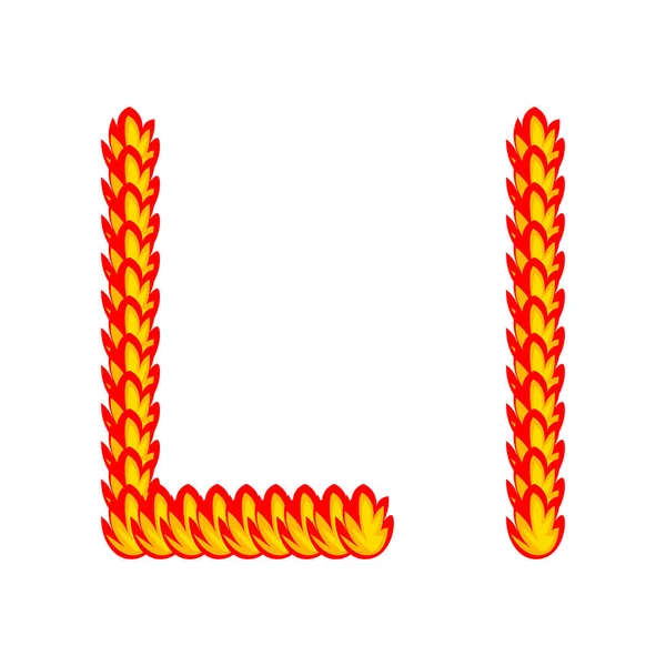 Иллюстрационный Векторный Рисунок Буквы Алфавита Виде Горячего Огня Мультфильм Простой — стоковый вектор