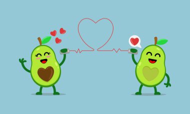 Tatlı avokadonun illüstrasyon vektör karikatür karakteri der ki: 