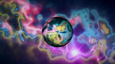 Galaksi ve yıldızlar dış uzaydaki izleyiciye yaklaşırken bir kara deliğe ya da solucan deliğine doğru uzayda uçuyorlar.