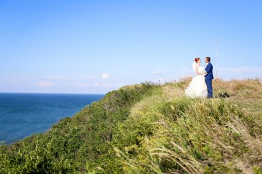 Beautiful kiss bride and groom