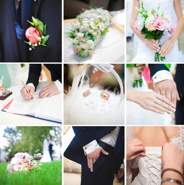 Kolaj 9 düğün fotoğrafları Telifsiz Stok Imajlar