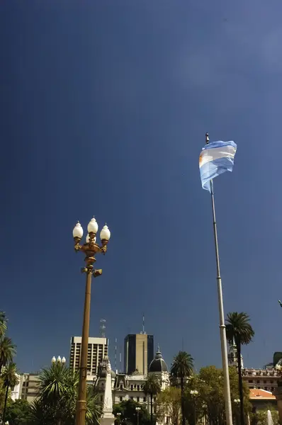 Argentijnse vlag in de Plaza de Mayo — Stockfoto