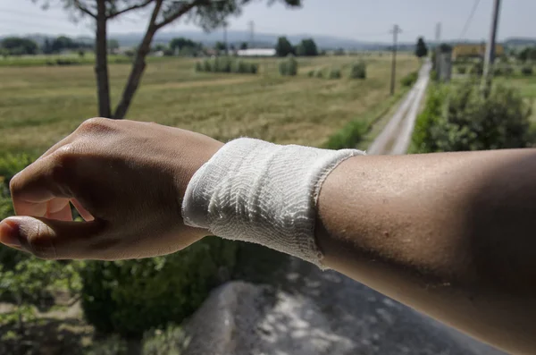 Bandage due to a sprain — Stock Photo, Image