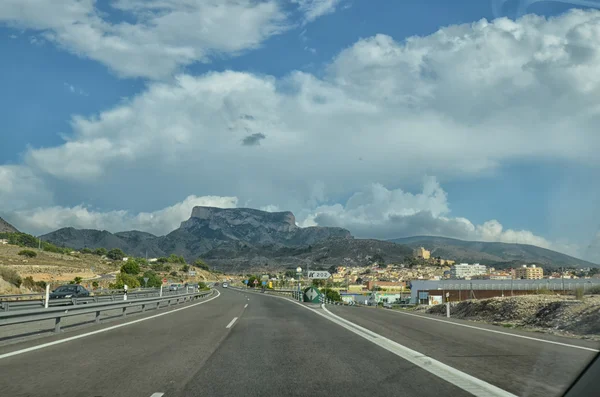 Highway from inside the car in Spain