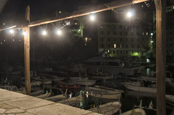 El puerto deportivo de Camogli por la noche —  Fotos de Stock
