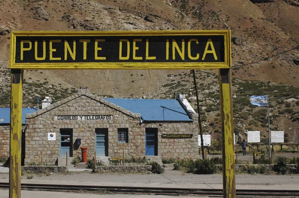 Sinalização da antiga estação na Argentina — Fotografia de Stock