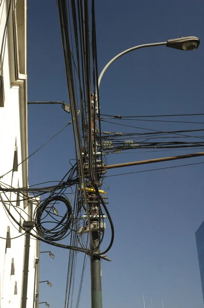 전기 케이블의 혼란 interlacement — 스톡 사진