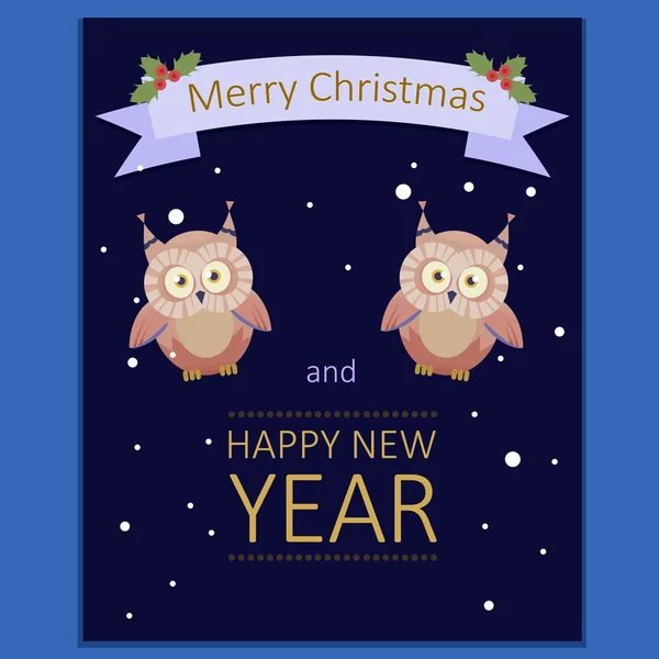 Kartki świąteczne - sowy — Wektor stockowy