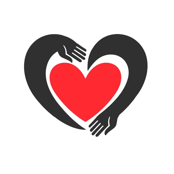 Mani che formano un simbolo del cuore — Vettoriale Stock