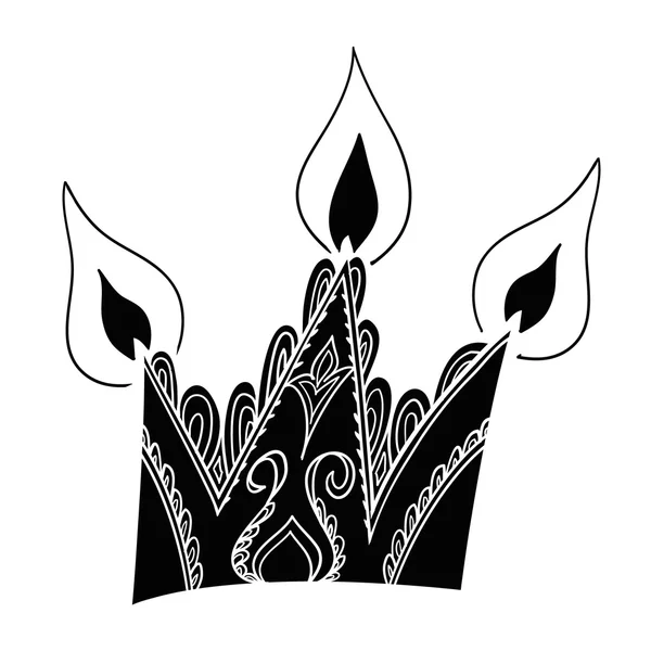 Elegancka Korona ze świecami — Wektor stockowy