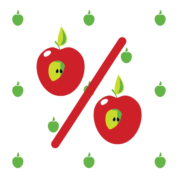 De Apple. Porcentaje saludable. Imagen vectorial — Archivo Imágenes Vectoriales