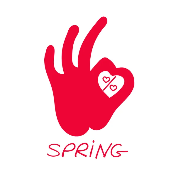 OK Spring. Diseño de venta primavera . — Archivo Imágenes Vectoriales