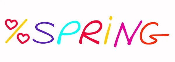 Letras de primavera. Caligrafía Postal de invierno o diseño gráfico de póster elemento de letras . — Vector de stock