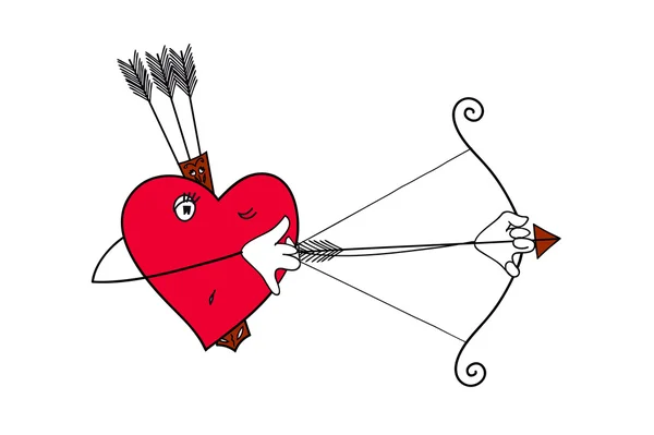 Il cuore del cacciatore. cuore vettoriale illustrazione — Vettoriale Stock