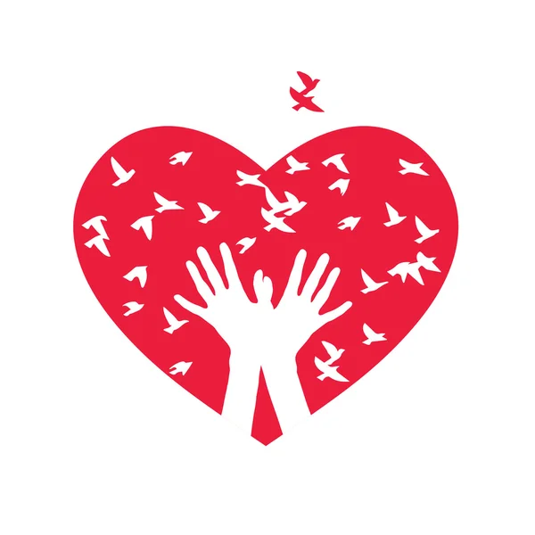 O coração dos pássaros . —  Vetores de Stock