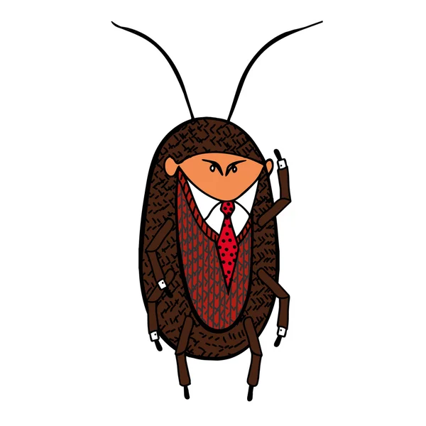 Cockroach in a good suit. — Stock Vector