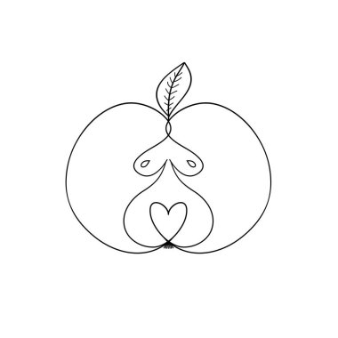 El çizimi illüstrasyon beyaz, logo, tişört tasarımı. Sevgililer Günü kartları için şablon.