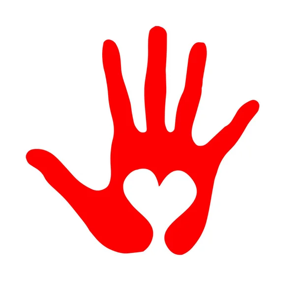 Logotipo Abstracto Corazón Mano —  Fotos de Stock