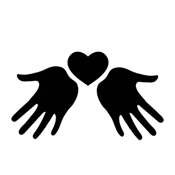 Kalpli Eller Simgesi Simge Uygulama Simgesi Web Simgesi Bilgi Simgesi — Stok fotoğraf