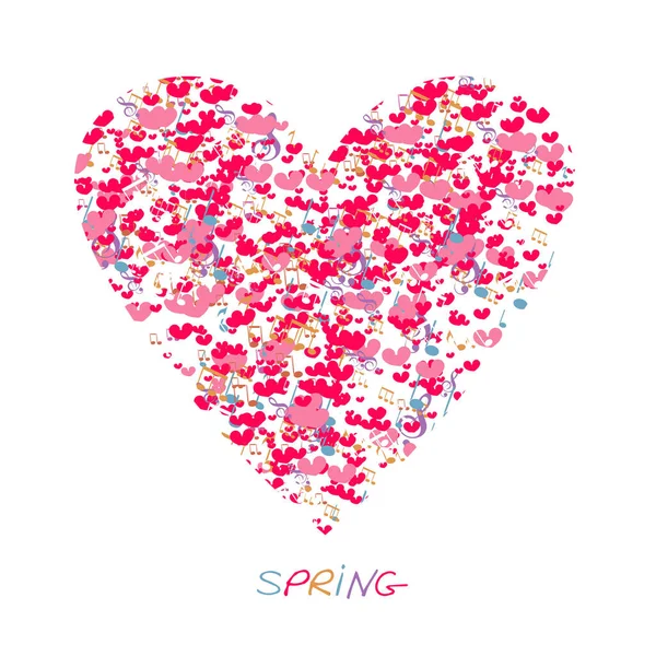 Musical Heart Hand Drawn Design Valentine Day Background Web Icon — Stock Photo, Image