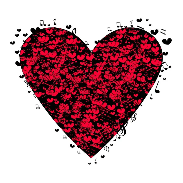 Herz Mit Notizen Liebe Handgezeichnete Illustration Herz Auf Weißem Hintergrund — Stockfoto